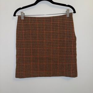 Michael Michael Kors Plaid Wool Blend Mini Skirt | Size 4